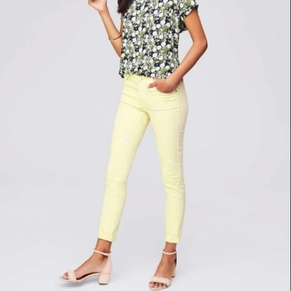 ANN TAYLOR Yellow Capri Modern Fit 6 - Picture 4 of 9